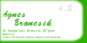 agnes brancsik business card